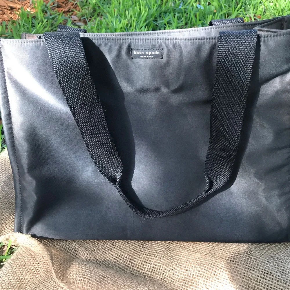 Large Black Kate Spade Tote 10”H x 14 1/2” L